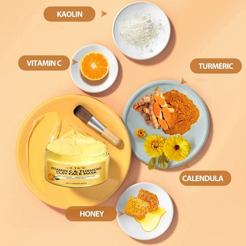 Masque Facial Exfoliant à la Vitamine C & Curcuma